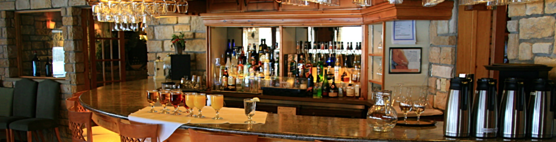 an empty lighted bar